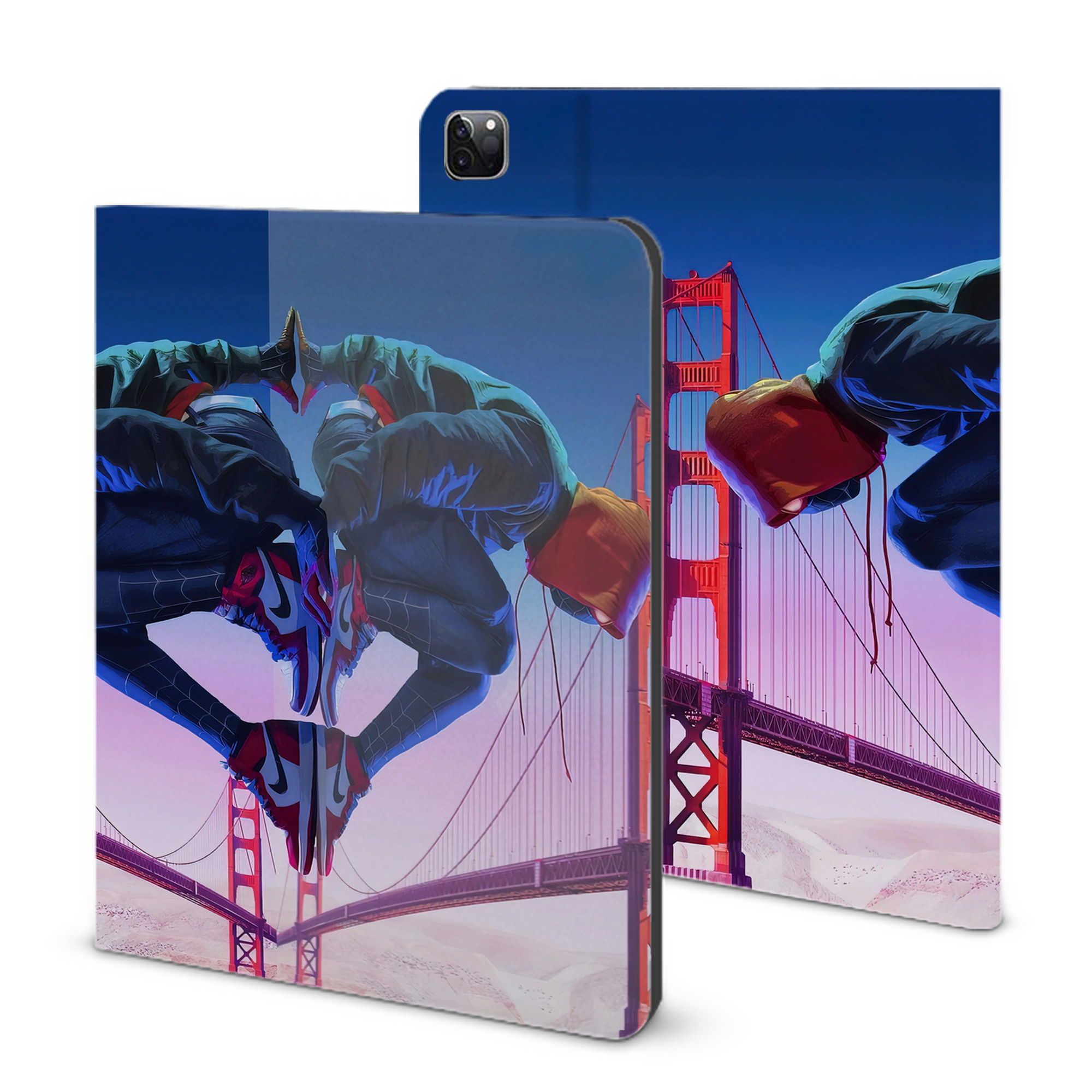 （画像用） Spider Man スパイダーマン IPad ケース ブック型 PUレザー TPU 耐衝撃 軽量 薄型 ペン収納なし 全面保護 IPad 各モデル対応
